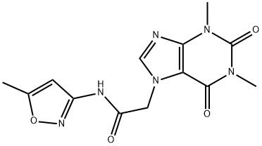 2-(1,3-dimethyl-2,6-dioxo-1,2,3,6-tetrahydro-7H-purin-7-yl)-N-(5-methylisoxazol-3-yl)acetamide Struktur