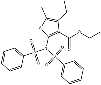 ethyl 2-[bis(benzenesulfonyl)amino]-4-ethyl-5-methylthiophene-3-carboxylate Structure