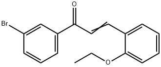 (2E)-1-(3-ブロモフェニル)-3-(2-エトキシフェニル)プロプ-2-エン-1-オン 化学構造式
