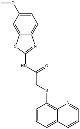 N-(6-methoxy-1,3-benzothiazol-2-yl)-2-(quinolin-8-ylsulfanyl)acetamide Structure