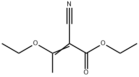 (E)-2-シアノ-3-エトキシ-2-ブテン酸エチル 化学構造式