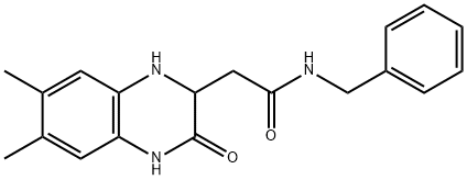 N-benzyl-2-(6,7-dimethyl-3-oxo-1,2,3,4-tetrahydroquinoxalin-2-yl)acetamide Struktur