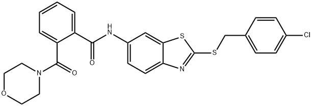 N-{2-[(4-chlorobenzyl)sulfanyl]-1,3-benzothiazol-6-yl}-2-(morpholin-4-ylcarbonyl)benzamide Structure