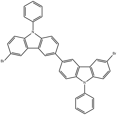 6,6'-dibromo-9,9'-diphenyl-9H,9'H-3,3'-bicarbazole Structure