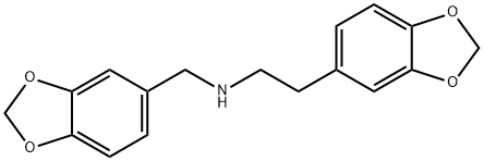 2-(1,3-benzodioxol-5-yl)-N-(1,3-benzodioxol-5-ylmethyl)ethanamine 化学構造式