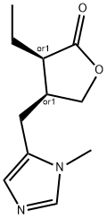 (3S,4R)-3-ethyl-4-[(3-methylimidazol-4-yl)methyl]tetrahydrofuran-2-one, 35594-23-1, 结构式