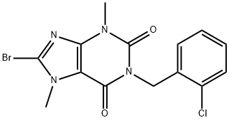 8-bromo-1-(2-chlorobenzyl)-3,7-dimethyl-3,7-dihydro-1H-purine-2,6-dione Struktur