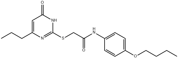 N-(4-butoxyphenyl)-2-[(4-oxo-6-propyl-1H-pyrimidin-2-yl)sulfanyl]acetamide,356775-50-3,结构式