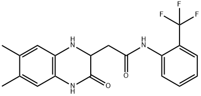 2-(6,7-dimethyl-3-oxo-1,2,3,4-tetrahydroquinoxalin-2-yl)-N-(2-(trifluoromethyl)phenyl)acetamide Structure