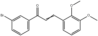 (2E)-1-(3-ブロモフェニル)-3-(2,3-ジメトキシフェニル)プロプ-2-エン-1-オン 化学構造式