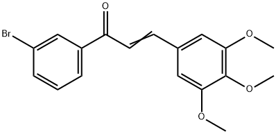 (2E)-1-(3-ブロモフェニル)-3-(3,4,5-トリメトキシフェニル)プロプ-2-エン-1-オン 化学構造式