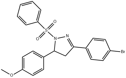 3-(4-bromophenyl)-5-(4-methoxyphenyl)-1-(phenylsulfonyl)-4,5-dihydro-1H-pyrazole Struktur
