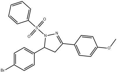 5-(4-bromophenyl)-3-(4-methoxyphenyl)-1-(phenylsulfonyl)-4,5-dihydro-1H-pyrazole Struktur