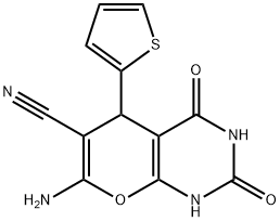 365517-19-7 7-amino-2,4-dioxo-5-thiophen-2-yl-1,5-dihydropyrano[2,3-d]pyrimidine-6-carbonitrile