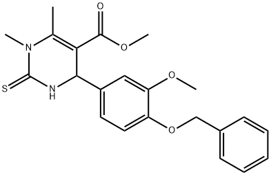 methyl 4-(4-(benzyloxy)-3-methoxyphenyl)-1,6-dimethyl-2-thioxo-1,2,3,4-tetrahydropyrimidine-5-carboxylate Struktur