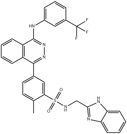 N-(1H-benzimidazol-2-ylmethyl)-2-methyl-5-[4-[3-(trifluoromethyl)anilino]phthalazin-1-yl]benzenesulfonamide Structure
