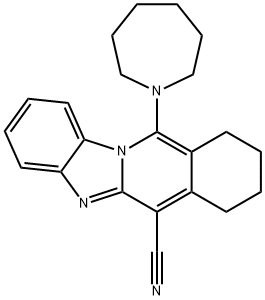 11-(azepan-1-yl)-7,8,9,10-tetrahydrobenzo[4,5]imidazo[1,2-b]isoquinoline-6-carbonitrile,371124-42-4,结构式