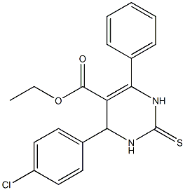 ethyl 4-(4-chlorophenyl)-6-phenyl-2-thioxo-1,2,3,4-tetrahydropyrimidine-5-carboxylate Struktur