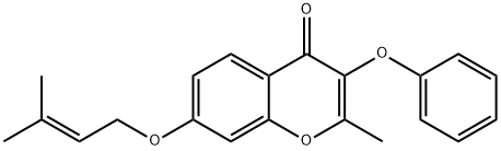 2-methyl-7-((3-methylbut-2-en-1-yl)oxy)-3-phenoxy-4H-chromen-4-one,374699-21-5,结构式