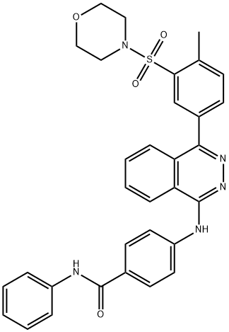 4-[[4-(4-methyl-3-morpholin-4-ylsulfonylphenyl)phthalazin-1-yl]amino]-N-phenylbenzamide Structure