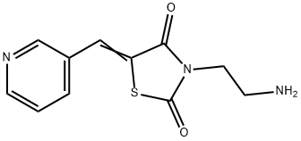 3-(2-氨基乙基)-5-(吡啶-3-基亚甲基)-1,3-噻唑烷-2,4-二酮,377769-59-0,结构式
