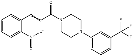 (E)-3-(2-nitrophenyl)-1-[4-[3-(trifluoromethyl)phenyl]piperazin-1-yl]prop-2-en-1-one Struktur
