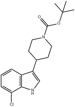 tert-butyl 4-(7-chloro-1H-indol-3-yl)piperidine-1-carboxylate 结构式