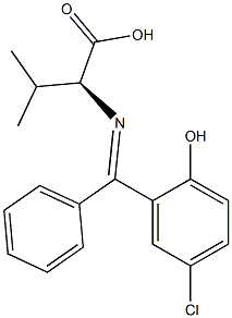 (S,E)-2 - ((((5-氯-2-羟基苯基)(苯基)亚甲基)氨基)-3-甲基丁酸 结构式