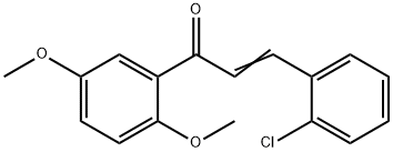 (2E)-3-(2-クロロフェニル)-1-(2,5-ジメトキシフェニル)プロプ-2-エン-1-オン 化学構造式