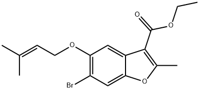 384368-37-0 ethyl 6-bromo-2-methyl-5-((3-methylbut-2-en-1-yl)oxy)benzofuran-3-carboxylate