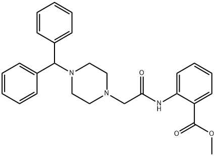 methyl 2-(2-(4-benzhydrylpiperazin-1-yl)acetamido)benzoate Struktur