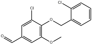 3-氯-4-[(2-氯苄基)氧基]-5-甲氧基苯甲醛,384857-00-5,结构式