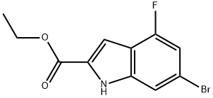 ethyl 6-bromo-4-fluoro-1H-indole-2-carboxylate 化学構造式