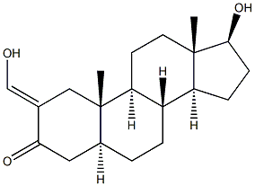 4,5α-ジヒドロ-2-(ヒドロキシメチレン)テストステロン 化学構造式