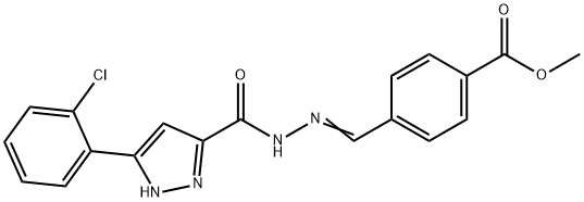 methyl (E)-4-((2-(3-(2-chlorophenyl)-1H-pyrazole-5-carbonyl)hydrazono)methyl)benzoate,403650-08-8,结构式