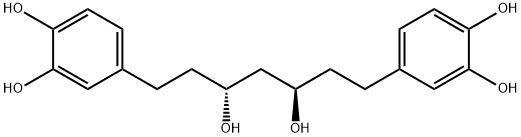 3,5-ジヒドロキシ-1,7-bis(3,4-ジヒドロキシフェニル)ヘプタン 化学構造式