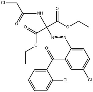 diethyl 2-((4-chloro-2-(2-chlorobenzoyl)phenyl)diazenyl)-2-(2-chloroacetamido)malonate Structure