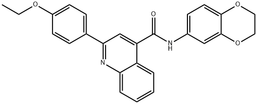 N-(2,3-dihydro-1,4-benzodioxin-6-yl)-2-(4-ethoxyphenyl)quinoline-4-carboxamide Struktur
