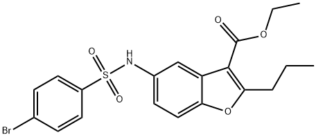 ethyl 5-((4-bromophenyl)sulfonamido)-2-propylbenzofuran-3-carboxylate Struktur