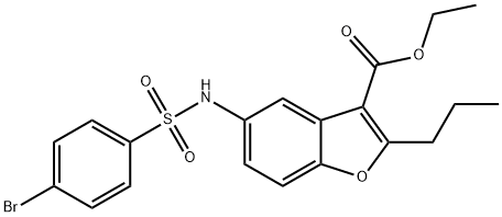 ethyl 5-((4-bromophenyl)sulfonamido)-2-propylbenzofuran-3-carboxylate Structure