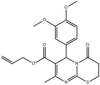 allyl 6-(3,4-dimethoxyphenyl)-8-methyl-4-oxo-3,4-dihydro-2H,6H-pyrimido[2,1-b][1,3]thiazine-7-carboxylate Struktur