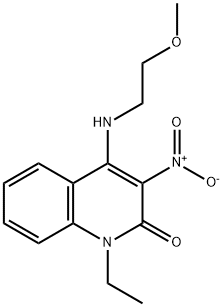 1-ethyl-4-((2-methoxyethyl)amino)-3-nitroquinolin-2(1H)-one,433261-76-8,结构式