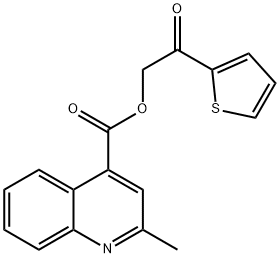 2-oxo-2-(thiophen-2-yl)ethyl 2-methylquinoline-4-carboxylate 结构式