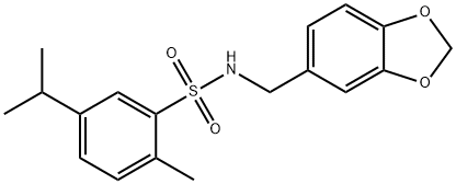 N-(benzo[d][1,3]dioxol-5-ylmethyl)-5-isopropyl-2-methylbenzenesulfonamide Structure