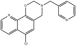 6-chloro-3-(pyridin-3-ylmethyl)-3,4-dihydro-2H-[1,3]oxazino[5,6-h]quinoline Structure