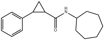 N-cycloheptyl-2-phenylcyclopropane-1-carboxamide Struktur