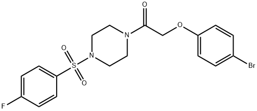 2-(4-bromophenoxy)-1-{4-[(4-fluorophenyl)sulfonyl]piperazin-1-yl}ethanone Struktur