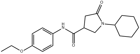 1-cyclohexyl-N-(4-ethoxyphenyl)-5-oxopyrrolidine-3-carboxamide Struktur