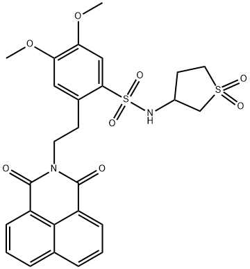 N-(1,1-dioxidotetrahydrothiophen-3-yl)-2-(2-(1,3-dioxo-1H-benzo[de]isoquinolin-2(3H)-yl)ethyl)-4,5-dimethoxybenzenesulfonamide Struktur