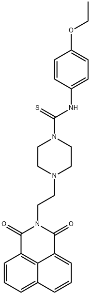 4-(2-(1,3-dioxo-1H-benzo[de]isoquinolin-2(3H)-yl)ethyl)-N-(4-ethoxyphenyl)piperazine-1-carbothioamide Struktur